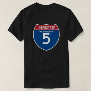 Washington WA I-5 Interstate Highway Shield - T-shirt