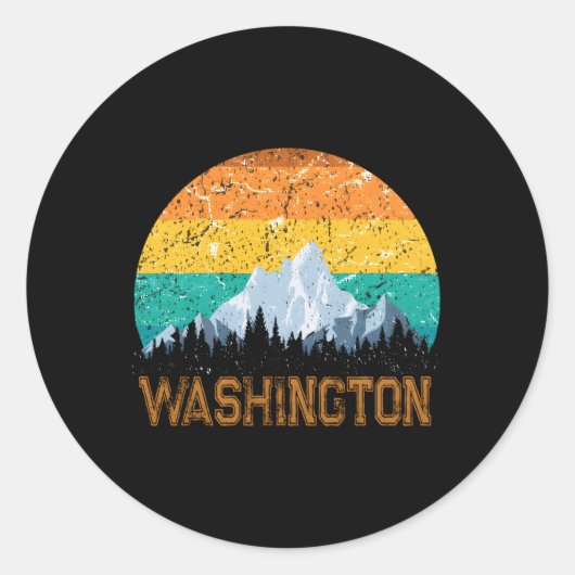 Washington WA Love State Ronde Sticker (Voorkant)