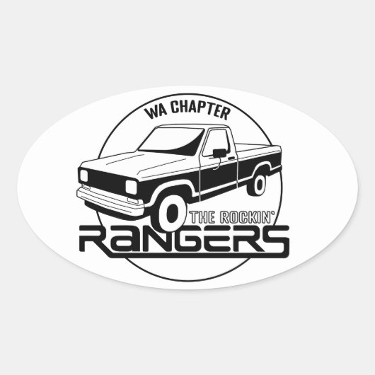 Washington, WA - Rockin’ Rangers Chapter Ovale Sticker (Voorkant)