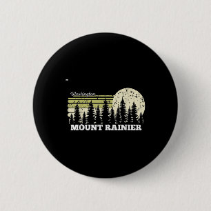 Washington Wandelen Mount Rainier Bomen Natuur Bos Ronde Button 5,7 Cm