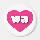 Washington warm roze hart - Ik hou van Wit Magneet (Voorkant)