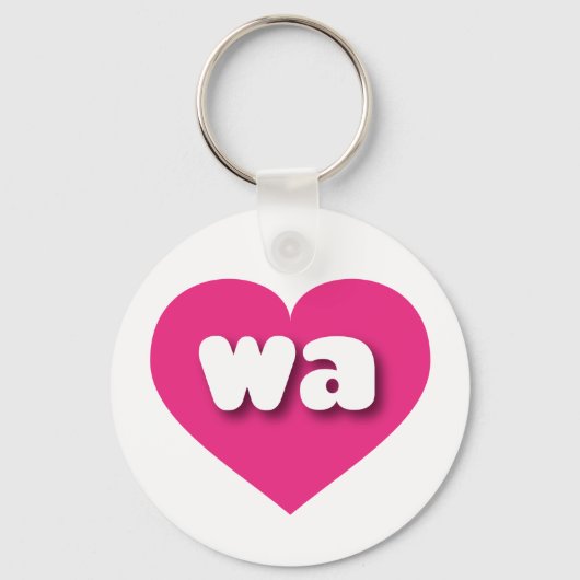 Washington warm roze hart - Ik hou van Wit Sleutelhanger (Voorkant)