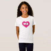 Washington warm roze hart - Ik hou van Wit T-shirt (Voorkant volledig)