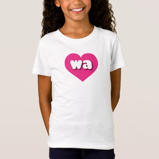 Washington warm roze hart - Ik hou van Wit T-shirt (Voorkant)