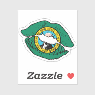 Washington Washingtonian Lipstick Liefde Vlag Sticker