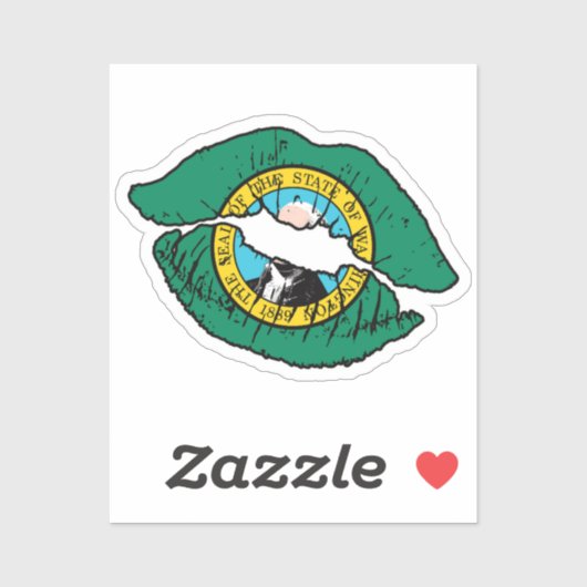 Washington Washingtonian Lipstick Liefde Vlag Sticker (Vel)