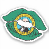 Washington Washingtonian Lipstick Liefde Vlag Sticker (Voorkant)