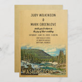 Washington Wedding Invitation  Natuur Kaart (Voorkant / Achterkant)