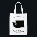 Washington Wedding Welcome Bag Tas, Gold Heart Boodschappentas<br><div class="desc">Vul deze welkomsttas met favoriete godies voor je gasten als ze in Washington aankomen!</div>