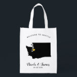 Washington Wedding Welcome Bag Tas, Gold Heart Boodschappentas<br><div class="desc">Vul deze welkomsttas met favoriete godies voor je gasten als ze in Washington aankomen!</div>