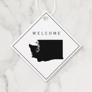 Washington welkomsttas cadeau Label, bruiloft week Bedankjes Labels
