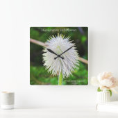 Washington Wilde Pasqueflower White Seed Head Vierkante Klok (Huis)