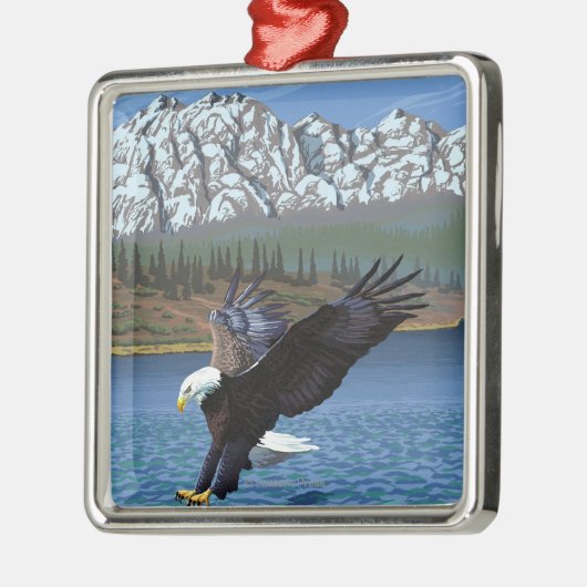 WashingtonDiving Eagle Metalen Ornament (Links)