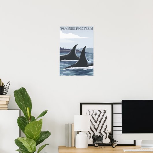 WashingtonOrca Fins Poster (Thuiskantoor)