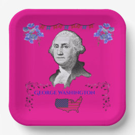 Washington's Contribution deep pink Papieren Bordje