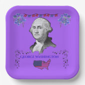 Washington's Contribution purple Papieren Bordje (Voorkant)