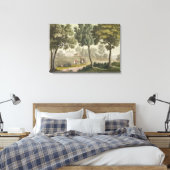 Washington's huis op Mount Vernon, van Le Costu Canvas Afdruk (Insitu (Slaapkamer))