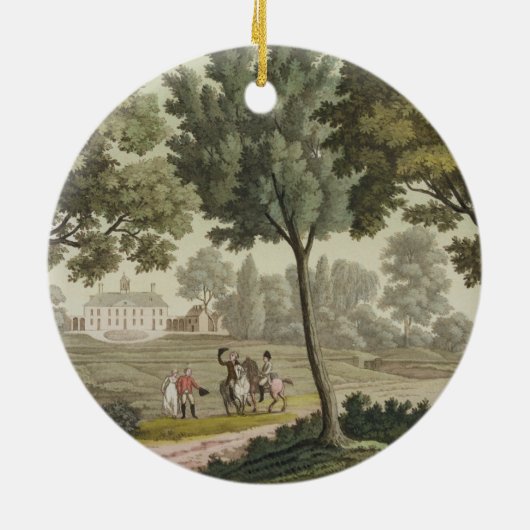 Washington's huis op Mount Vernon, van Le Costu Keramisch Ornament (Achterkant)