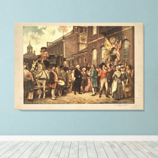 Washington's Inauguration in Philadelphia Canvas Afdruk (Insitu (Houten vloer))