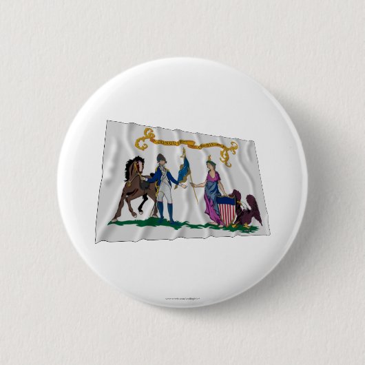 Washington's Lifeguard Flag Ronde Button 5,7 Cm (Voorkant)
