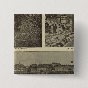 Washington's veelzijdige vloed vierkante button 5,1 cm
