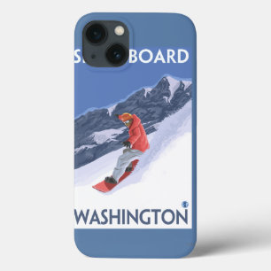 WashingtonSnowboarding Oude Reisposter iPhone 13 Hoesje