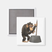 Washtub-Bass-Playin’ Chimp Magnet (Voorkant / Achterkant)