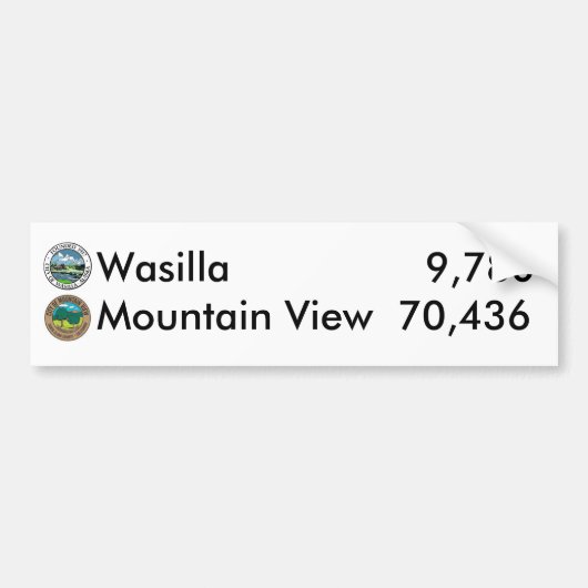 Wasilla vs. Mountain Uitzicht Bumpersticker (Voorkant)