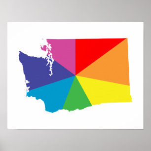 wasington kleurburst poster