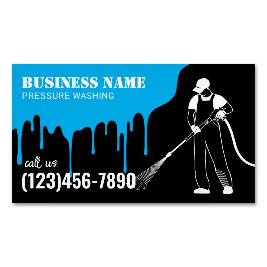 Wasinrichting onder druk magnetisch visitekaartje (Voorkant)