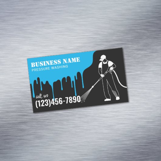 Wasinrichting onder druk magnetisch visitekaartje (Voorbeeld)