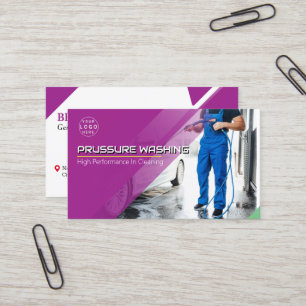 Wasinrichting onder druk visitekaartje