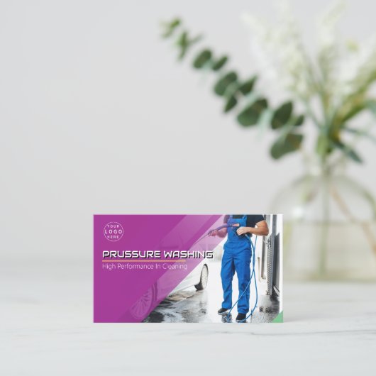 Wasinrichting onder druk visitekaartje (Staand voorkant)