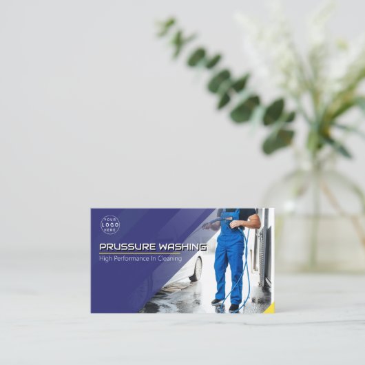 Wasinrichting onder druk visitekaartje (Staand voorkant)