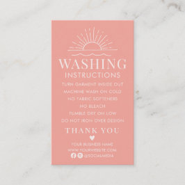 Wasinstructies Kledingverzorging met Shirt Visitekaartje