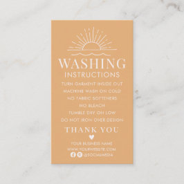 Wasinstructies Kledingverzorging met Shirt Visitekaartje