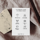 Wasinstructies T-shirt Care zwart-wit Visitekaartje