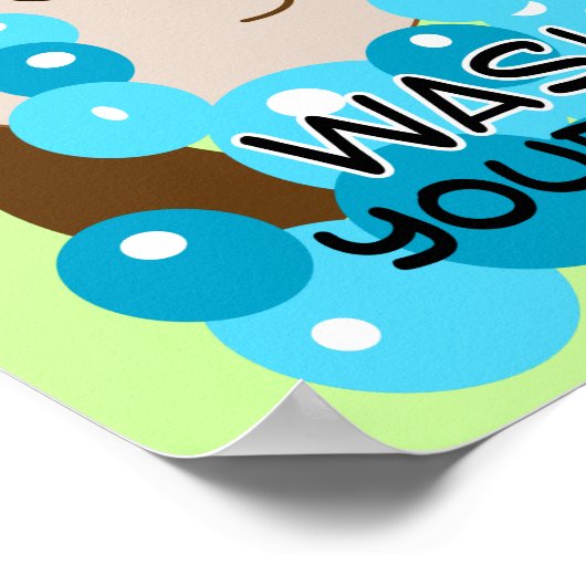Wasje met apenbathroom afdrukken poster (Hoek)