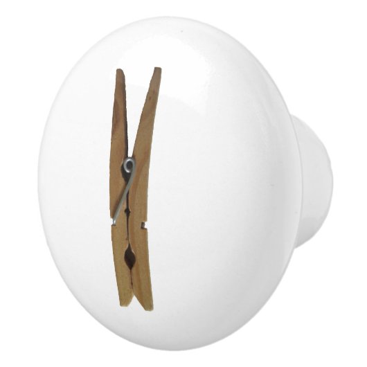 Waskamer Clothespin Keramische Knop (Rechts)