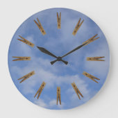 Waskamer Clothespin Sky Grote Klok (Voorkant)