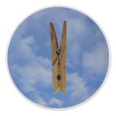 Waskamer Clothespin Sky Keramische Knop (Voorkant)