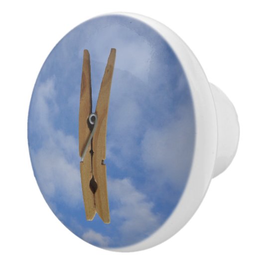 Waskamer Clothespin Sky Keramische Knop (Rechts)
