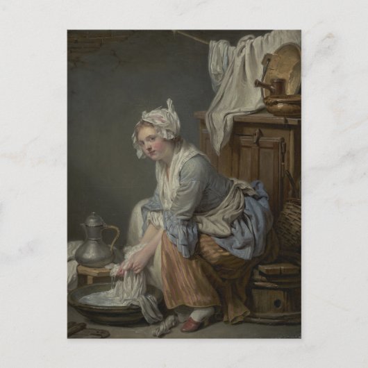 Waskamer wasmachine briefkaart (Voorkant)