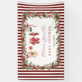 Waskleine Rode Kerst Babyshower Spandoek (Verticaal)