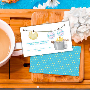 Waskleine Rubber Eend Luier Raffle Baby Shower Informatiekaartje