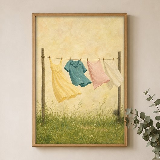 Waskleine Waterverf Boerderij Kunst Poster