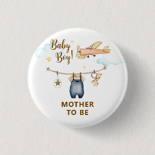 Wasklijn voor babykleertjes vliegtuig Cadeau voor  Ronde Button 3,2 Cm
