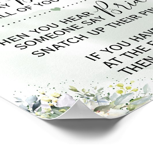 Wasknijper Eucalyptus groen teken Poster (Hoek)