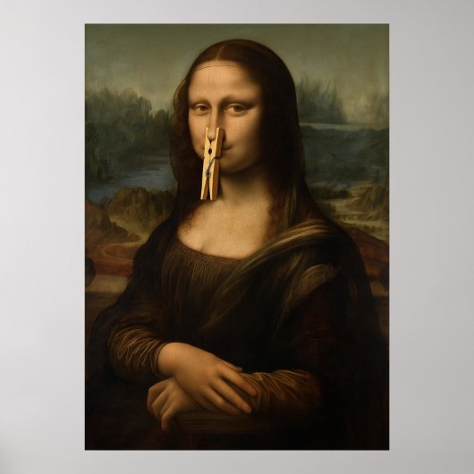 Wasknijper Mona Lisa Poster (Voorkant)