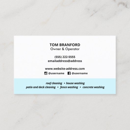 Waskracht onder druk visitekaartje (Achterkant)